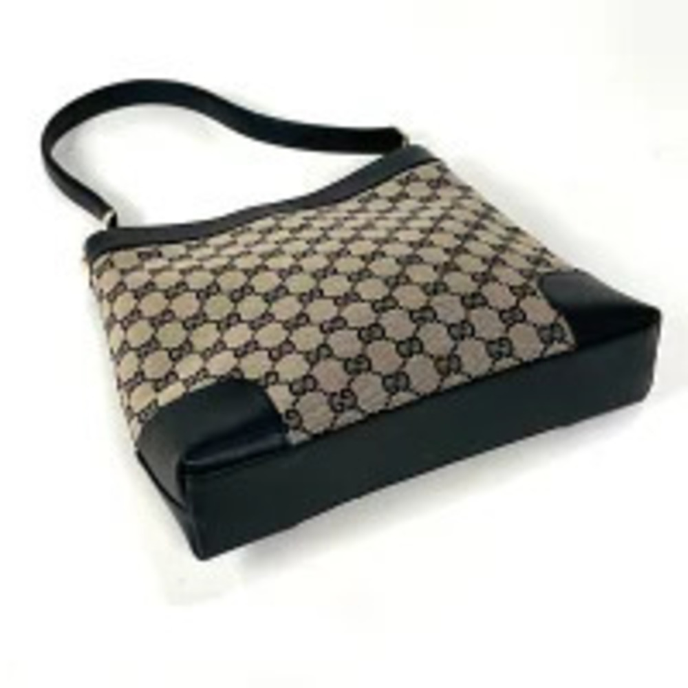 Gucci handbag shoulder beige canvas Hobo black GG bag Tan Black